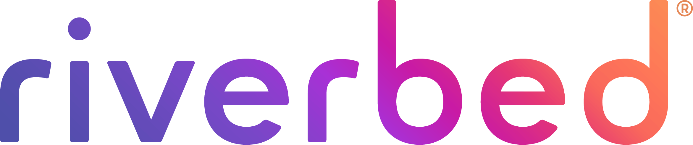 riverbed logo in purple pink words